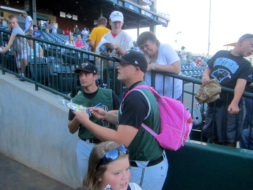 GreenJackets Pitcher Seth Rosin With The Hello Kitty Backpack