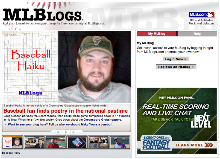 Baseball Haiku Featured On MLBlogs.com